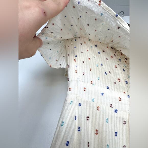 Red Carter Asmae Strapless Cotton Ruffled Cream Midi Dress Size Small - Picture 10 of 15